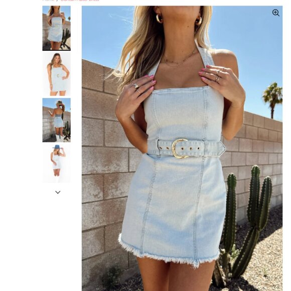 Show Me Your Mumu Duncan Halter Dress Blue Jay | Size Large | NWT - Picture 2 of 9